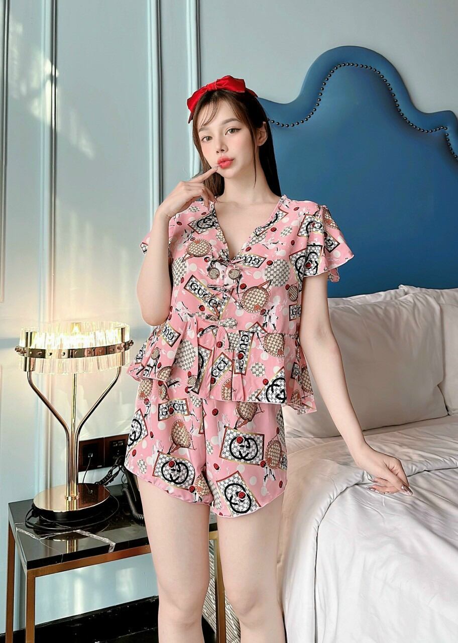 Đồ bộ đùi nữ mặc nhà vải lụa mango - M06