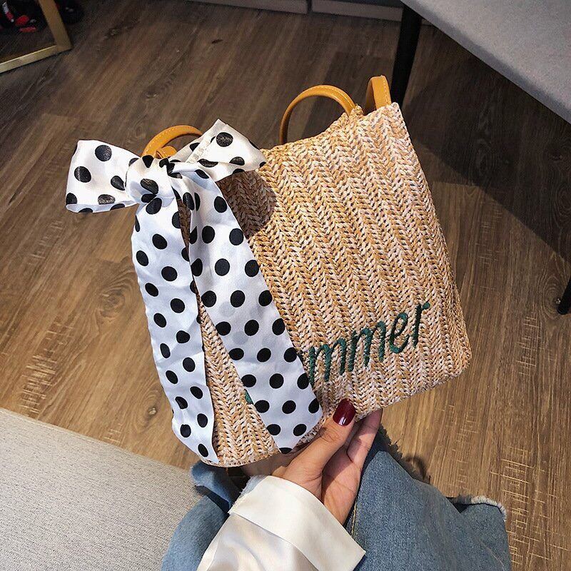 Túi cói đi biển Mini Sumer phong cách VINTAGE