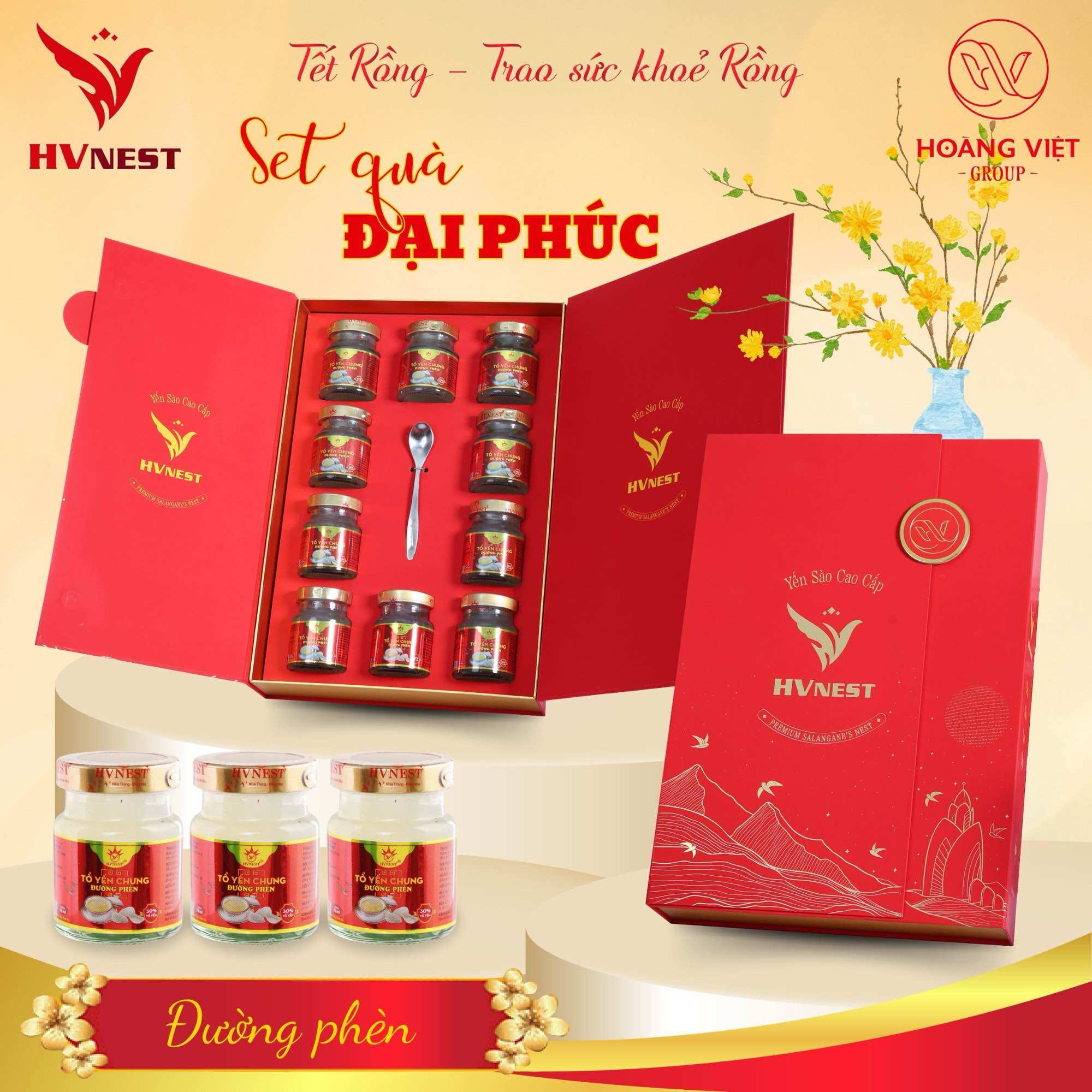 Yến sào hoàng việt. quà tết - quà biếu. yến chưng đường phèn.