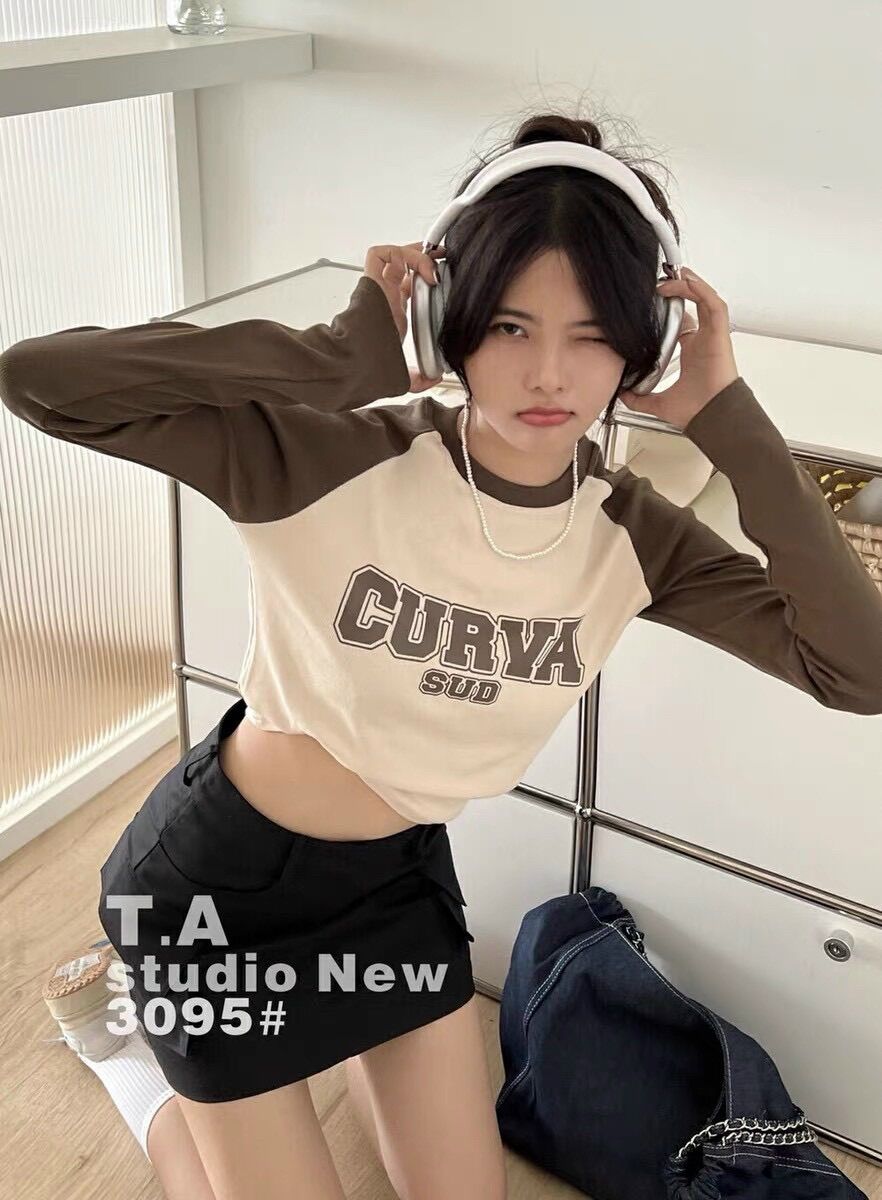 Áo croptop tay dài thun CUVA BG