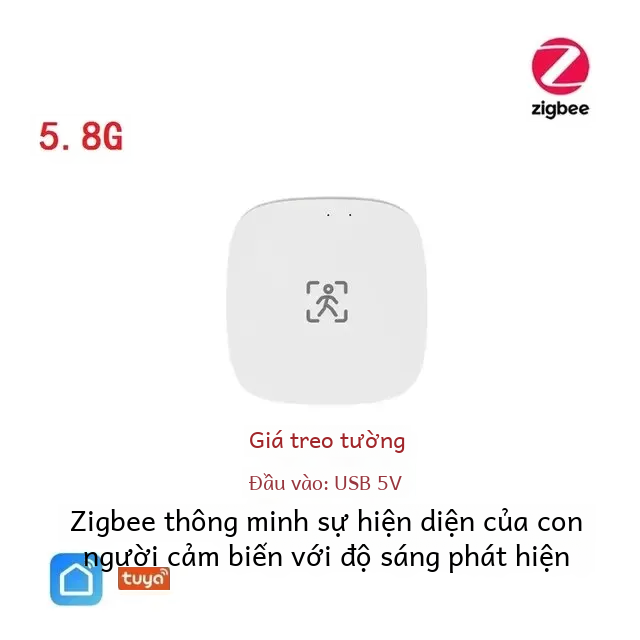 Tuy Wifi/zigbee 5,8g Mmwave Cảm biến chuyển động hiện diện của con người với độ sáng/Phát hiện khoảng cách cho cuộc sống thông minh Tự động hóa gia đình