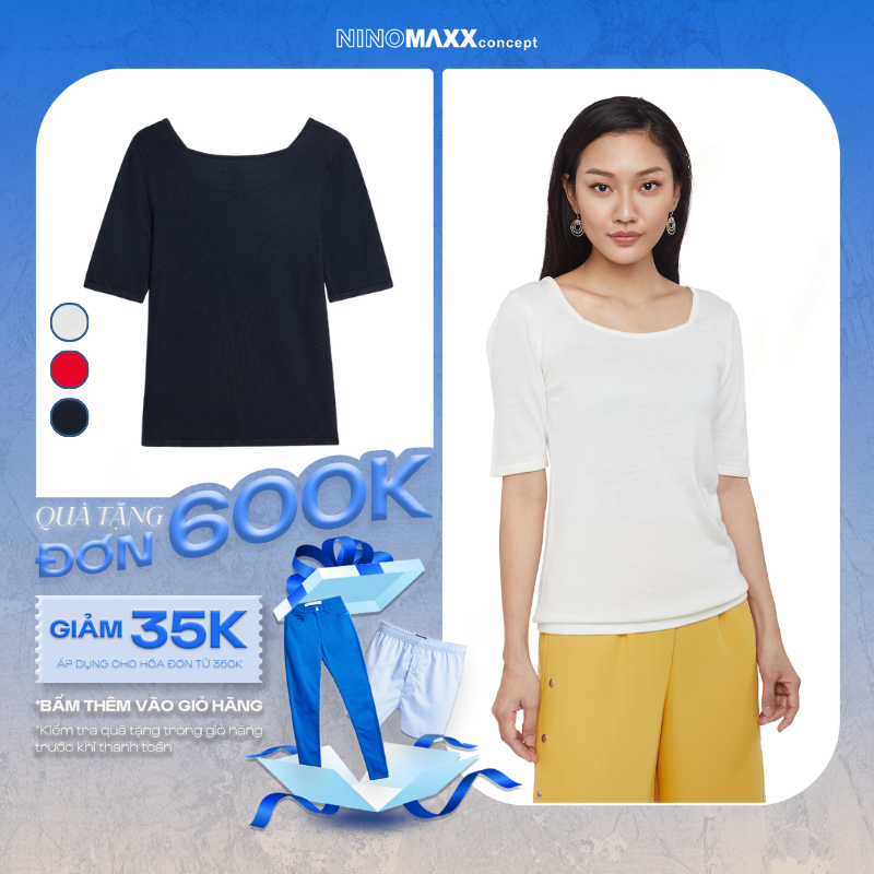 N&M Áo sweater Basic Nữ tay ngắn 1905014