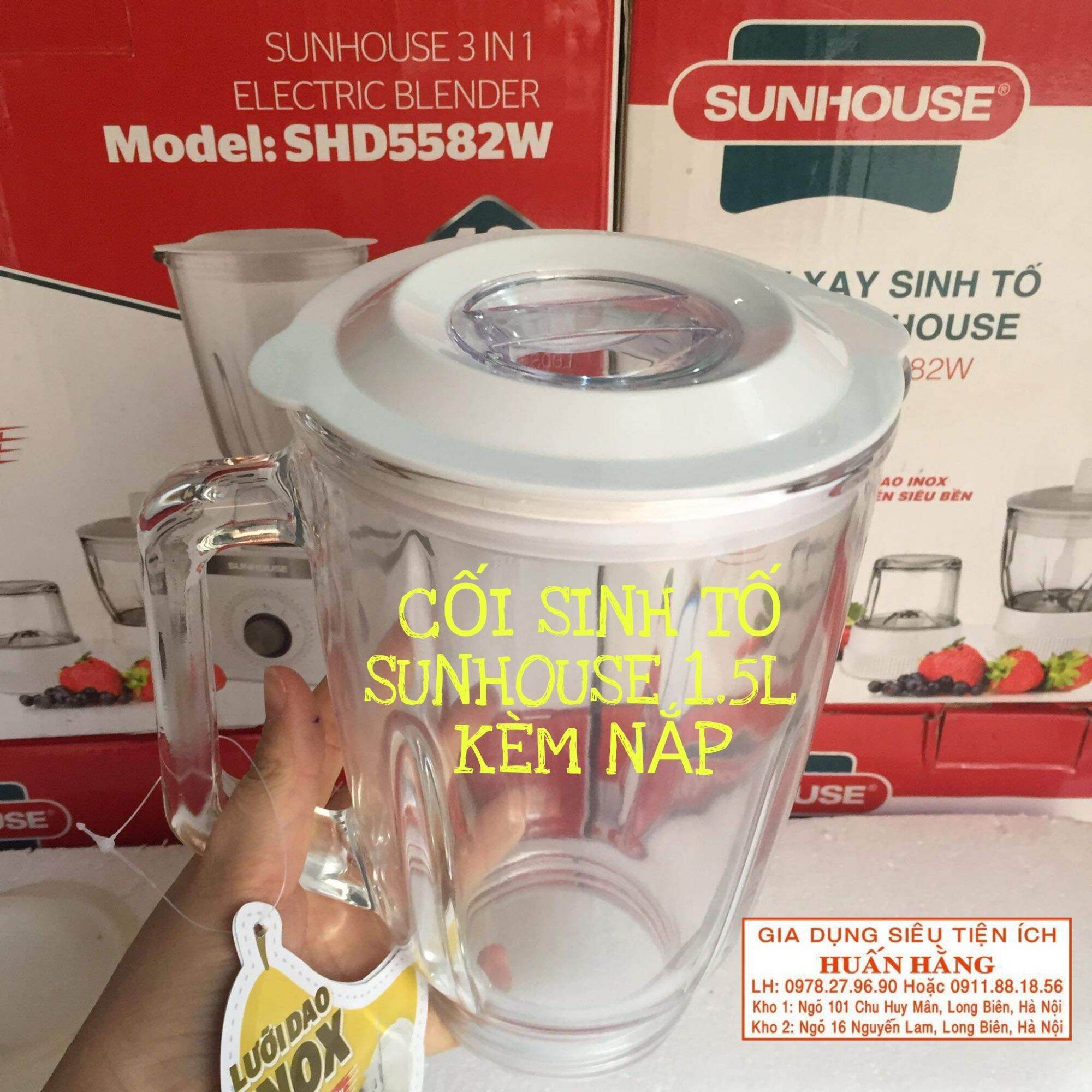 Cối, ly thủy tinh máy xay sinh tố sunhouse shd5582w shd5580 sh558 shd5112 shd5115 shd5111