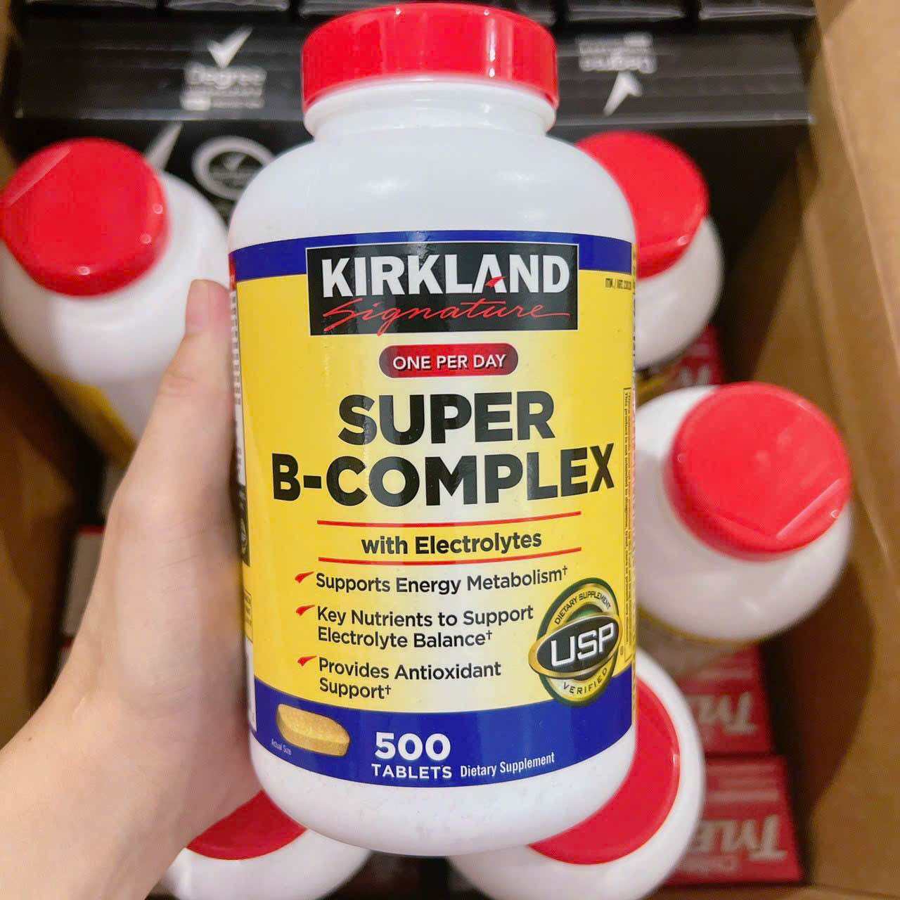 Viên Uống Bổ Sung Tổng Hợp Vitamin B Super B - Complex Kirkland Signature 500 Viên Của Mỹ - Date 2025
