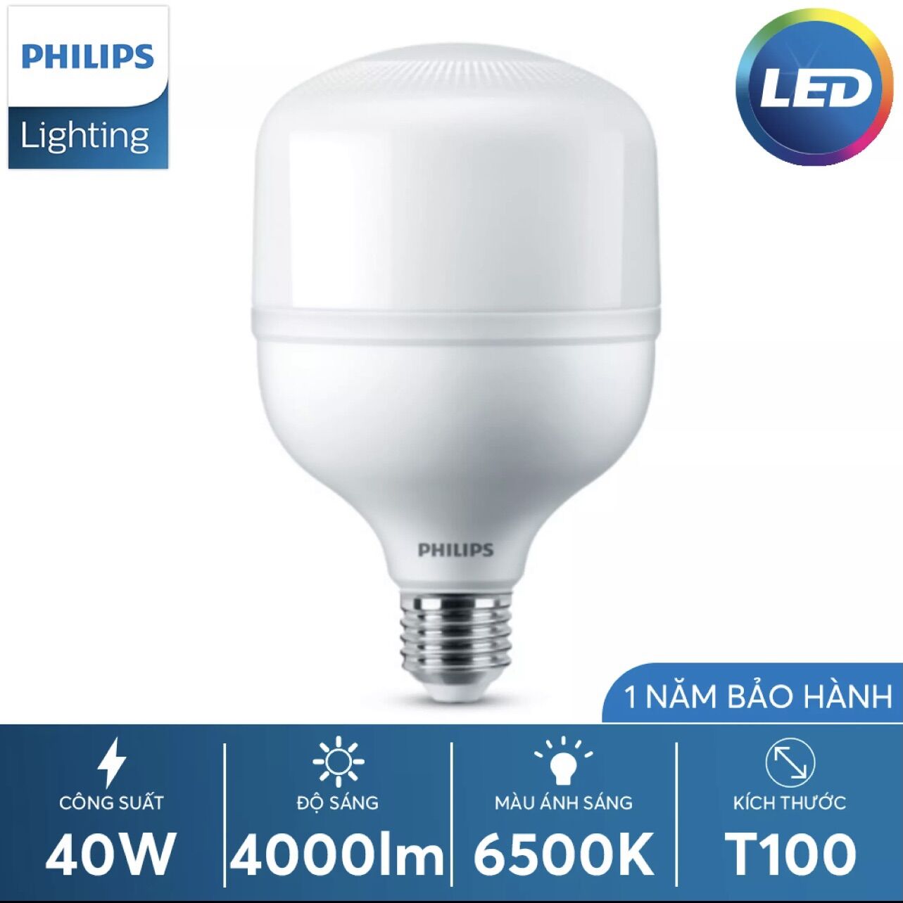Bóng led bulb hi-lumen g3 40w e27 philips. bóng led trụ 40w philips. sản phẩm chính hãng philips