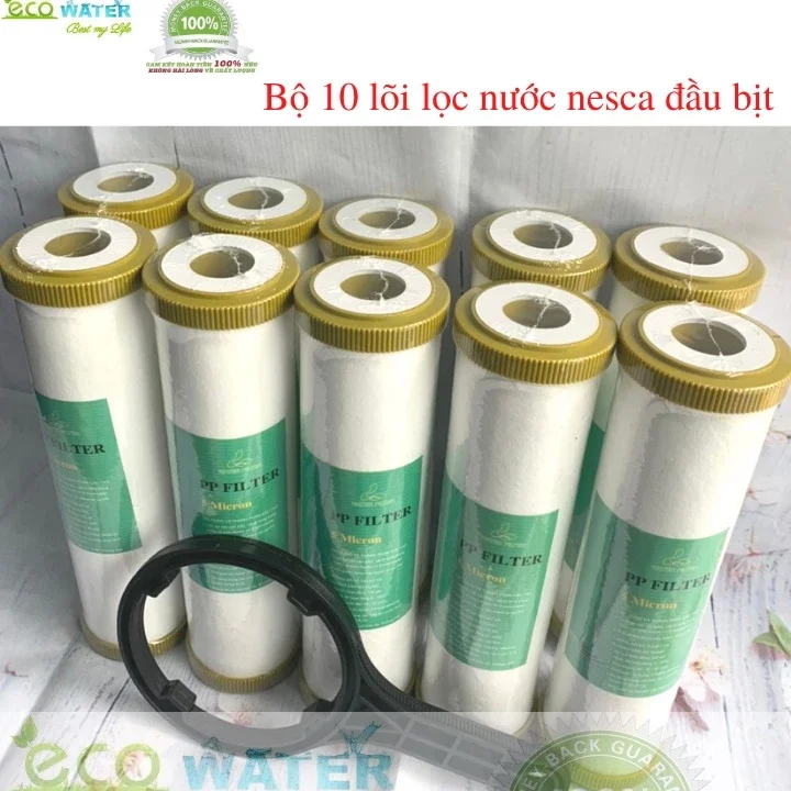 Combo 10 lõi lọc nước số 1tặng kèm tay vặn cốc máy lọc ro nào cũng lắp vừa ạ