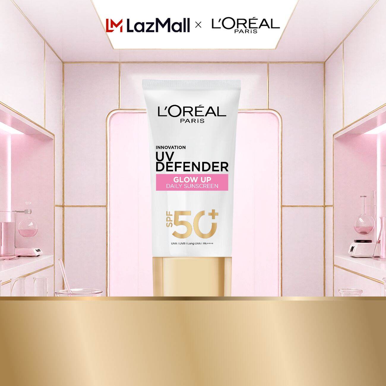 Kem chống nắng Nâng tông Giảm thâm Mịn Nhẹ Bảo vệ da Chống Lão hóa L’Oreal Paris UV Defender SPF 50+ PA++++ 50ml​