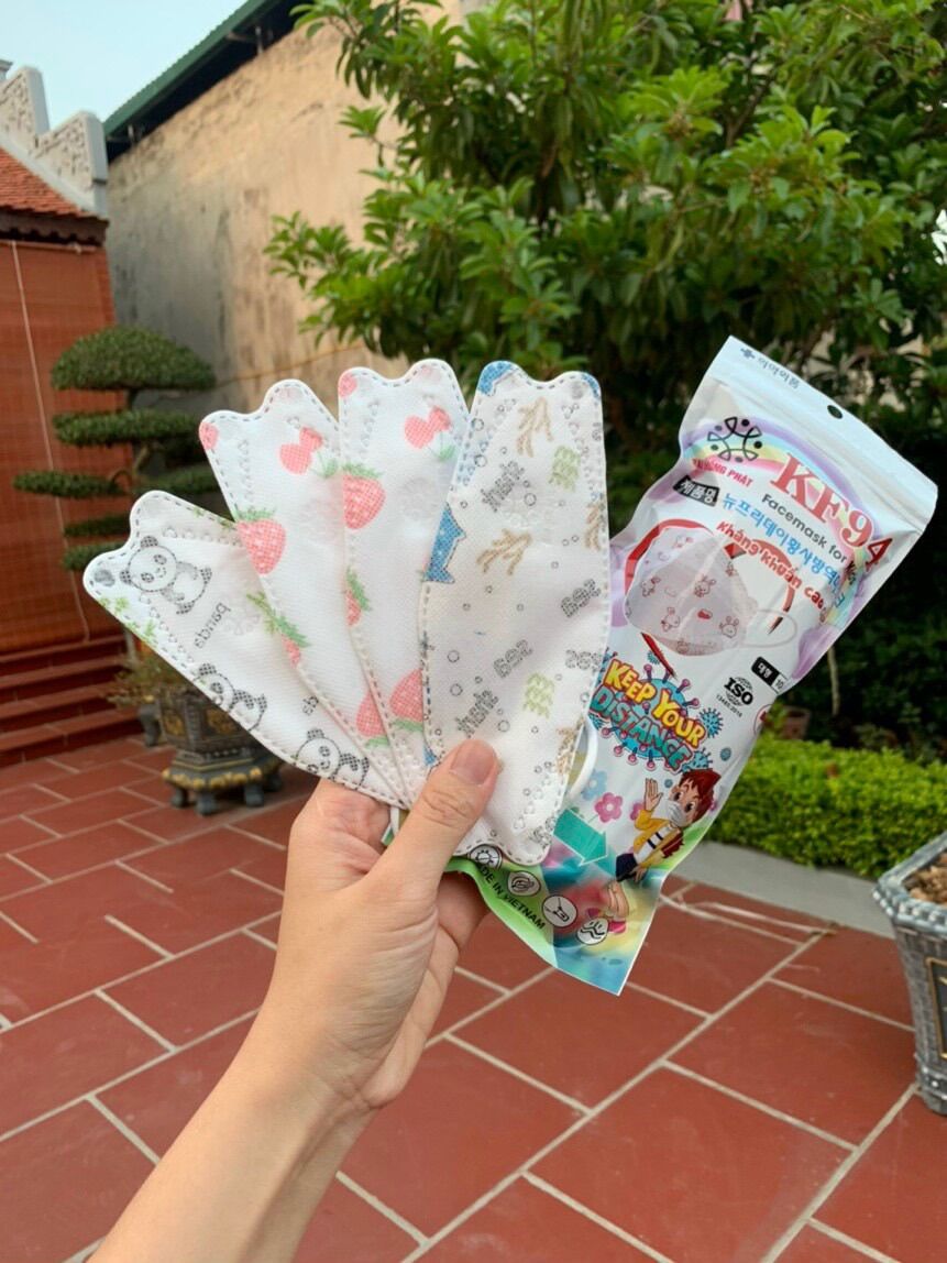 Combo 100c khẩu trang kf94 trẻ em 5-12 tuổi Đại Hồng Phát 4 lớp kháng khuẩn
