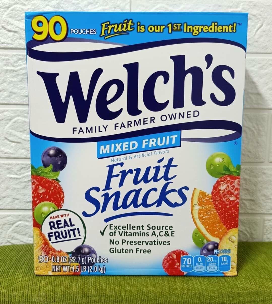 Kẹo dẻo trái cây Welch’s Fruit Snacks của Mỹ (2kg/90 bịch)