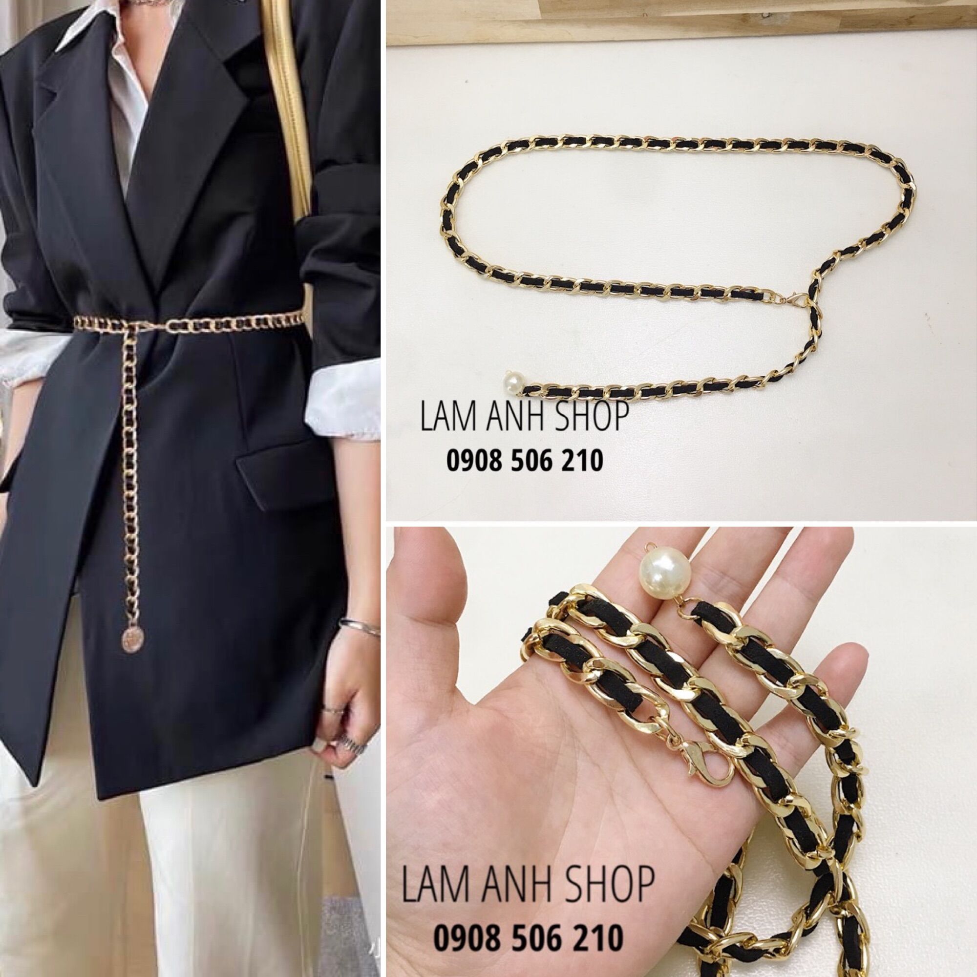 Thắt lưng xích luồn da - Chain Belt