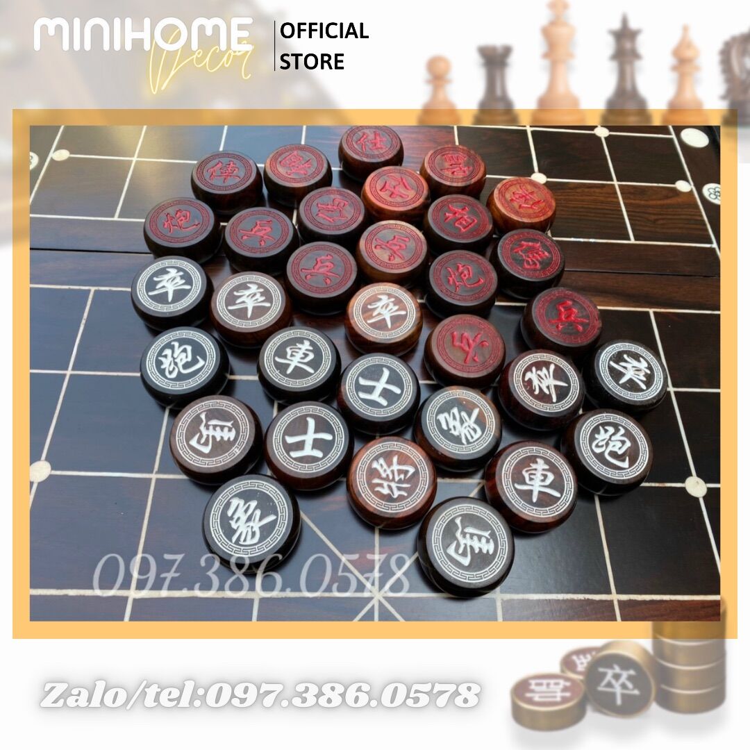 Quân cờ tướng gỗ Trắc tự nhiên