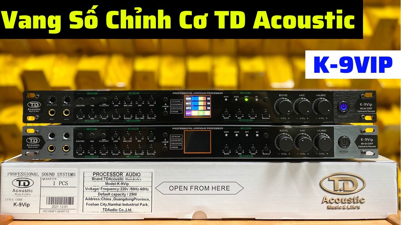 Vang Số chỉnh cơ TD acoustic K-9ViP Hàng chính hãng.Tặng dây giắc
