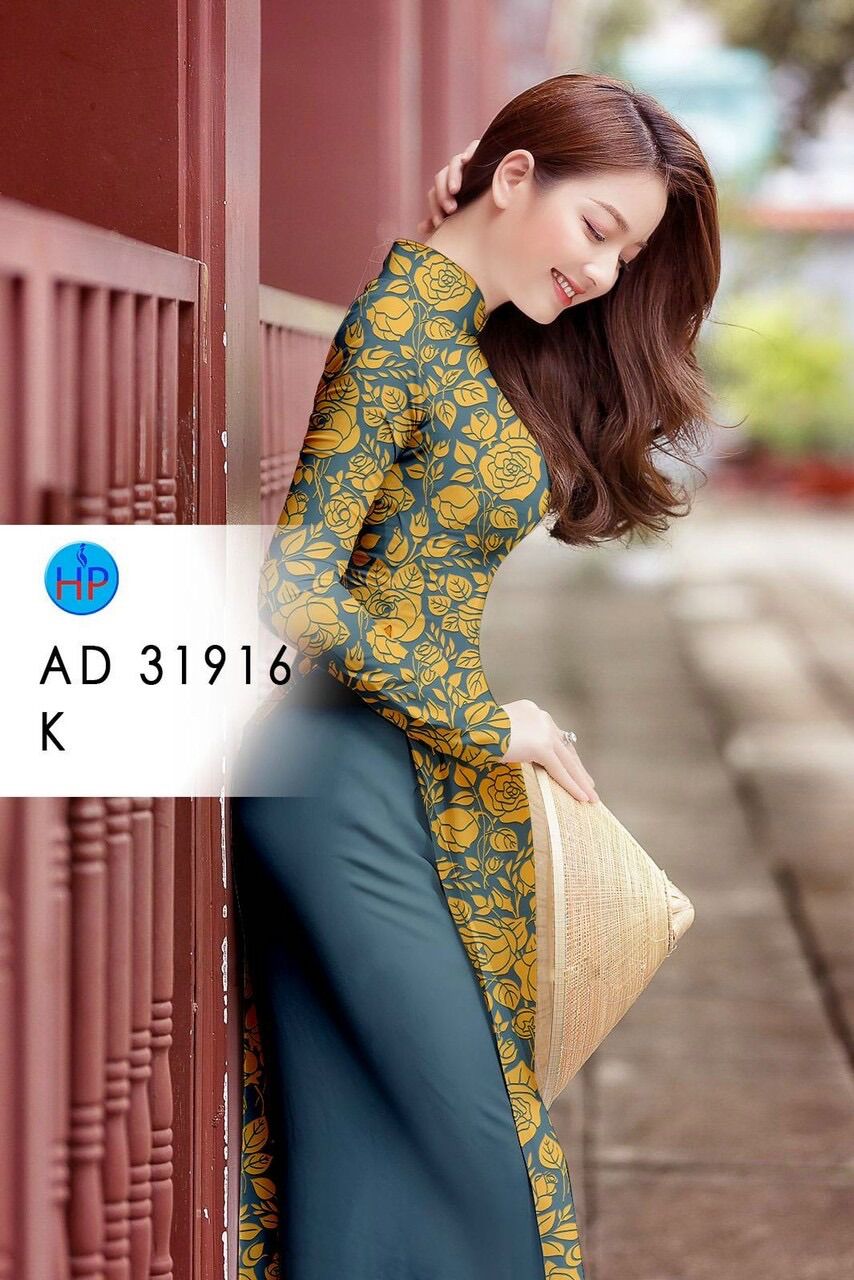 Vải áo dài in hoa Hồng lụa cao cấp