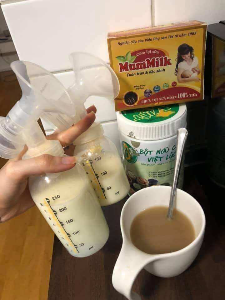 Combo lợi sữa Ngũ cốc Việt Lộc & cốm Mummilk cho mẹ sau sinh ít sữa,mất sữa