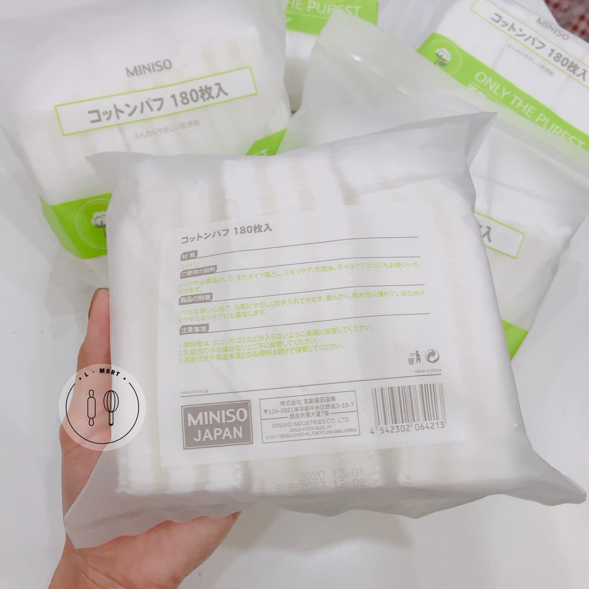 Bông tẩy trang Miniso 180 miếng