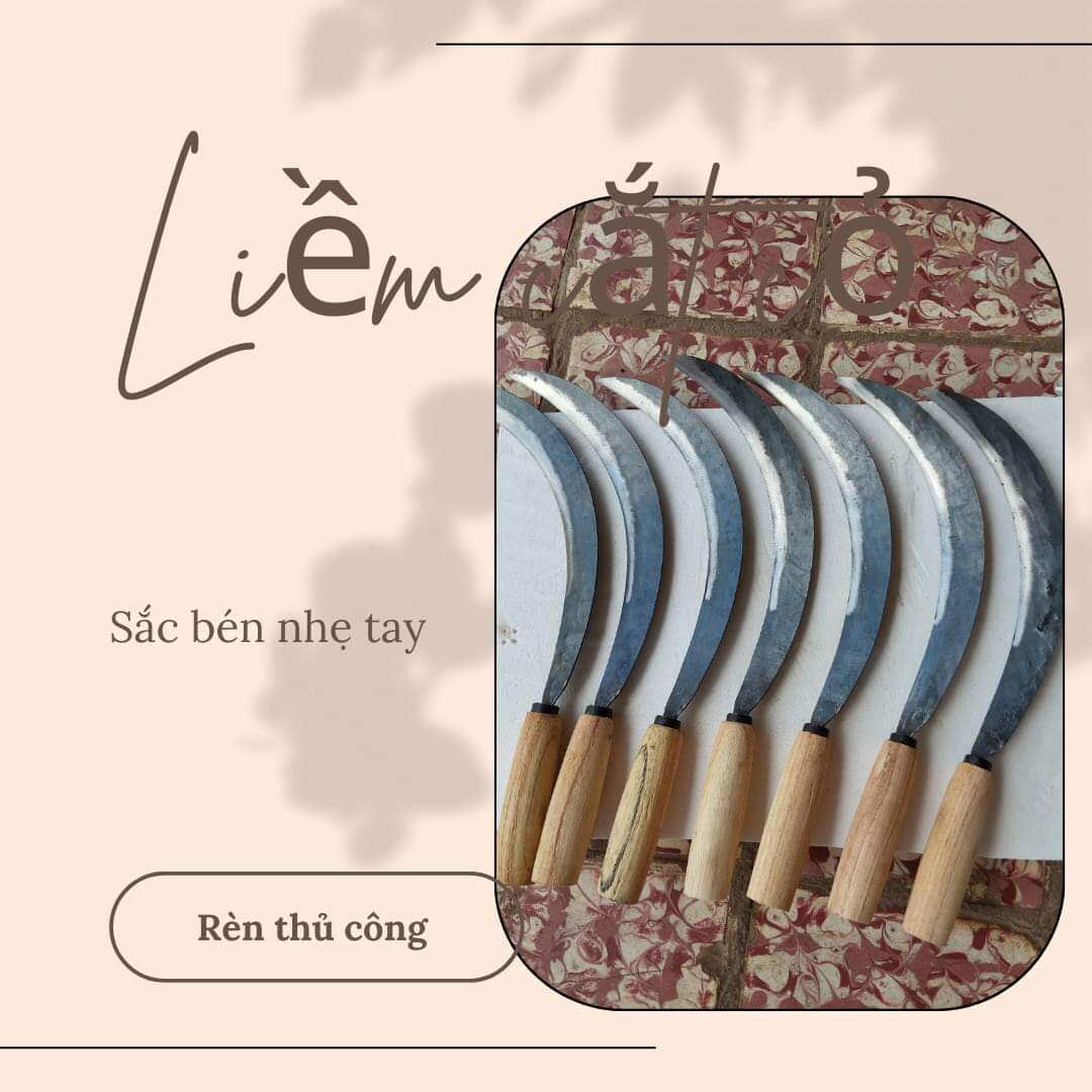 Liềm cắt cỏ ,lúa rèn thủ công sắc bén.