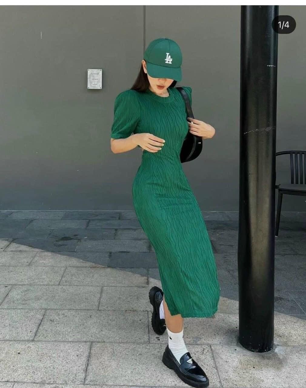 Đầm body chân thun gân xốp co giãn cao cấp