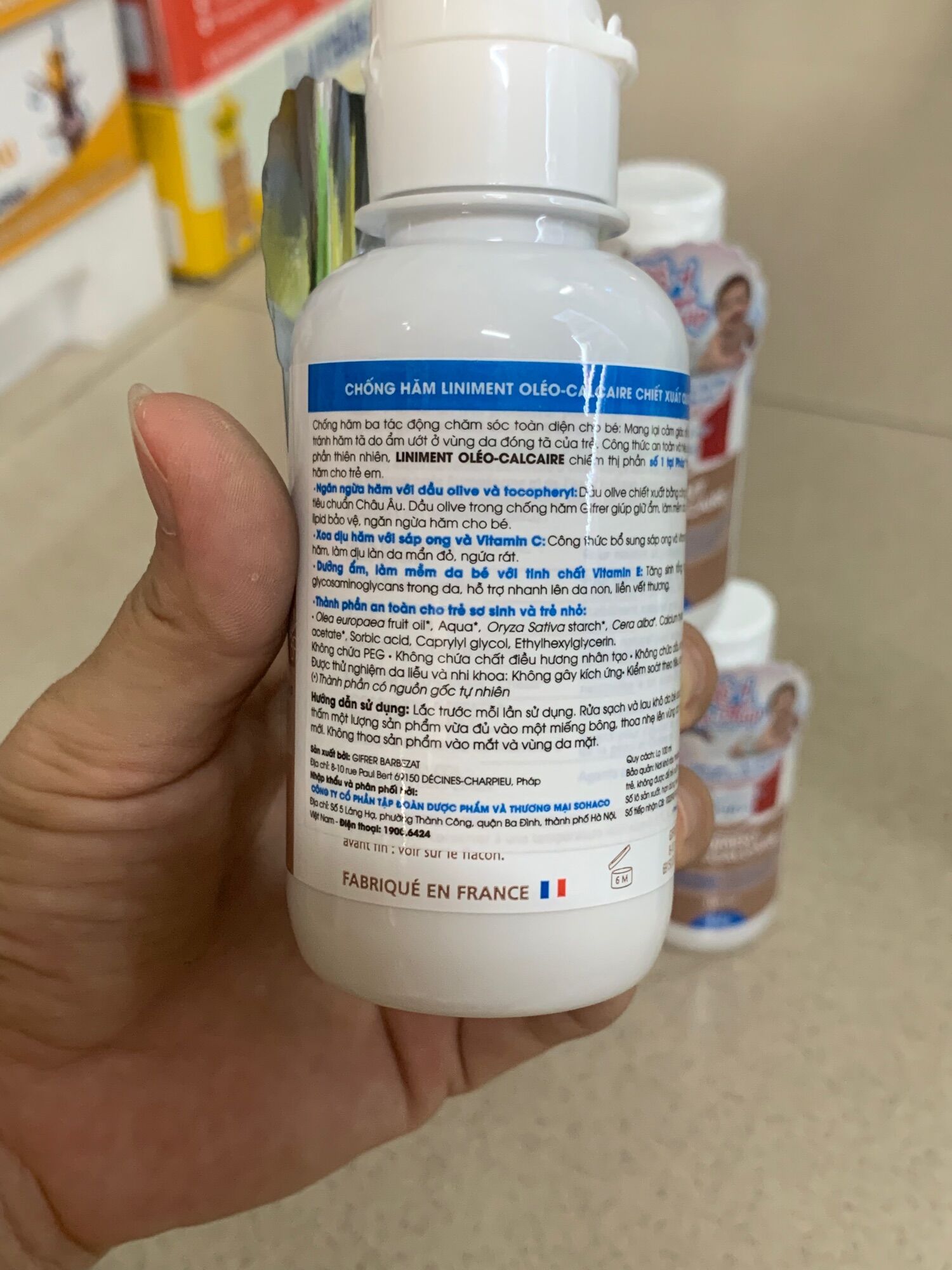 Chống hăm Liniment Oleo- calcaire Pháp chai 100ml