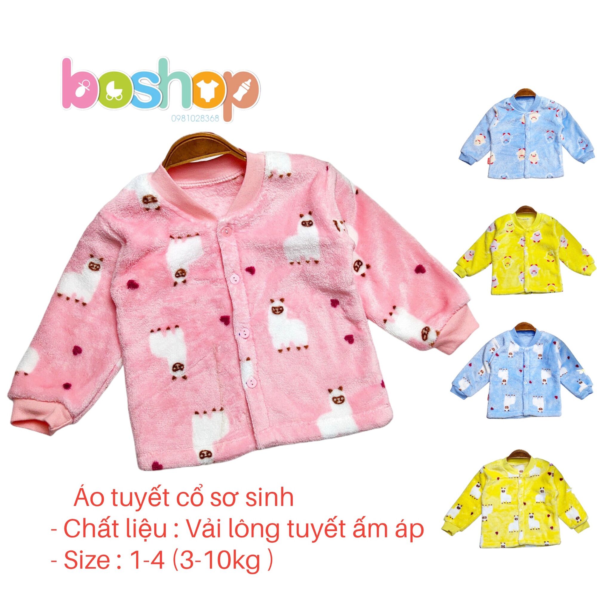 Áo lông tuyết cho bé sơ sinh 3-10kg