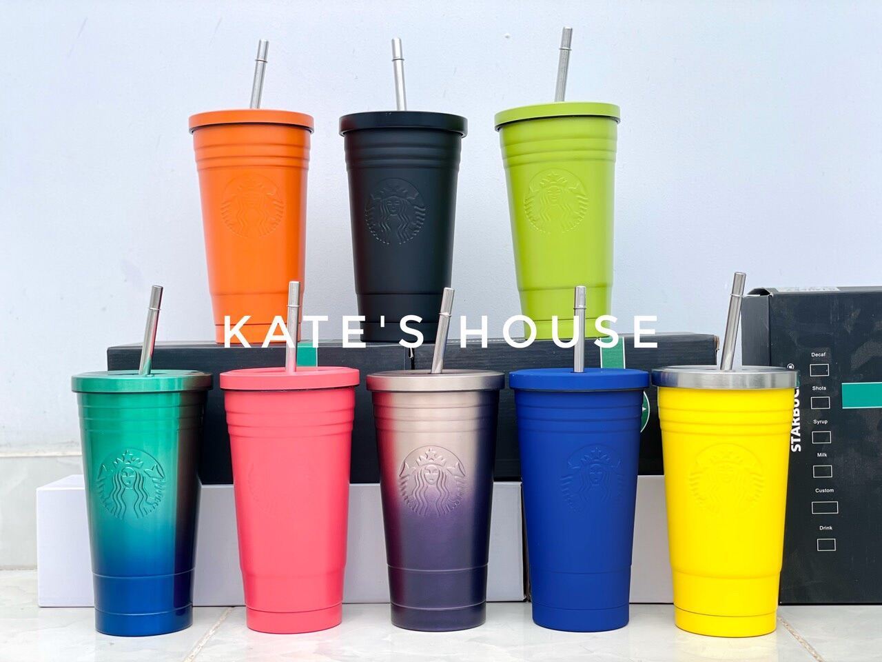 Ly giữ nhiệt Starbucks logo khắc