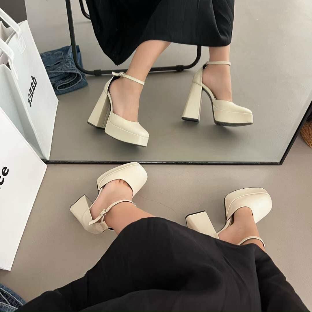 [Hàng sẵn] Giày cao gót Zara cao 12cm full box ( màu trắng)