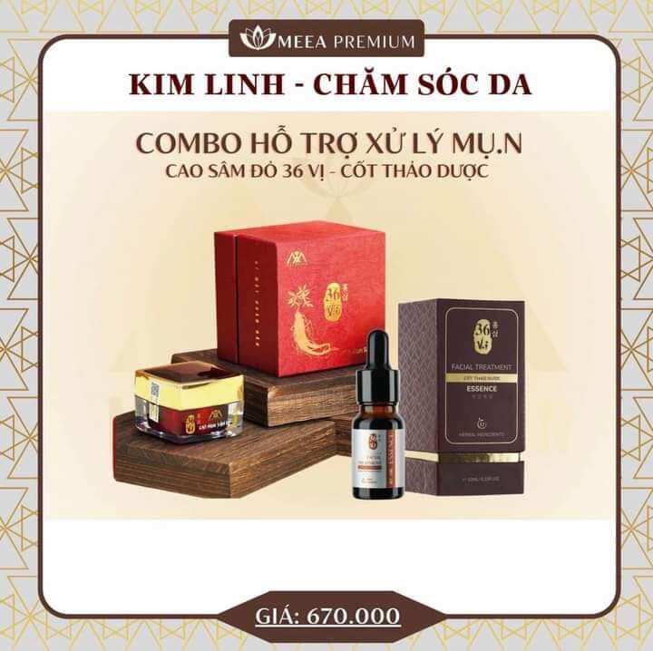 Combo cao sâm mụn đỏ và serum huyết thanh