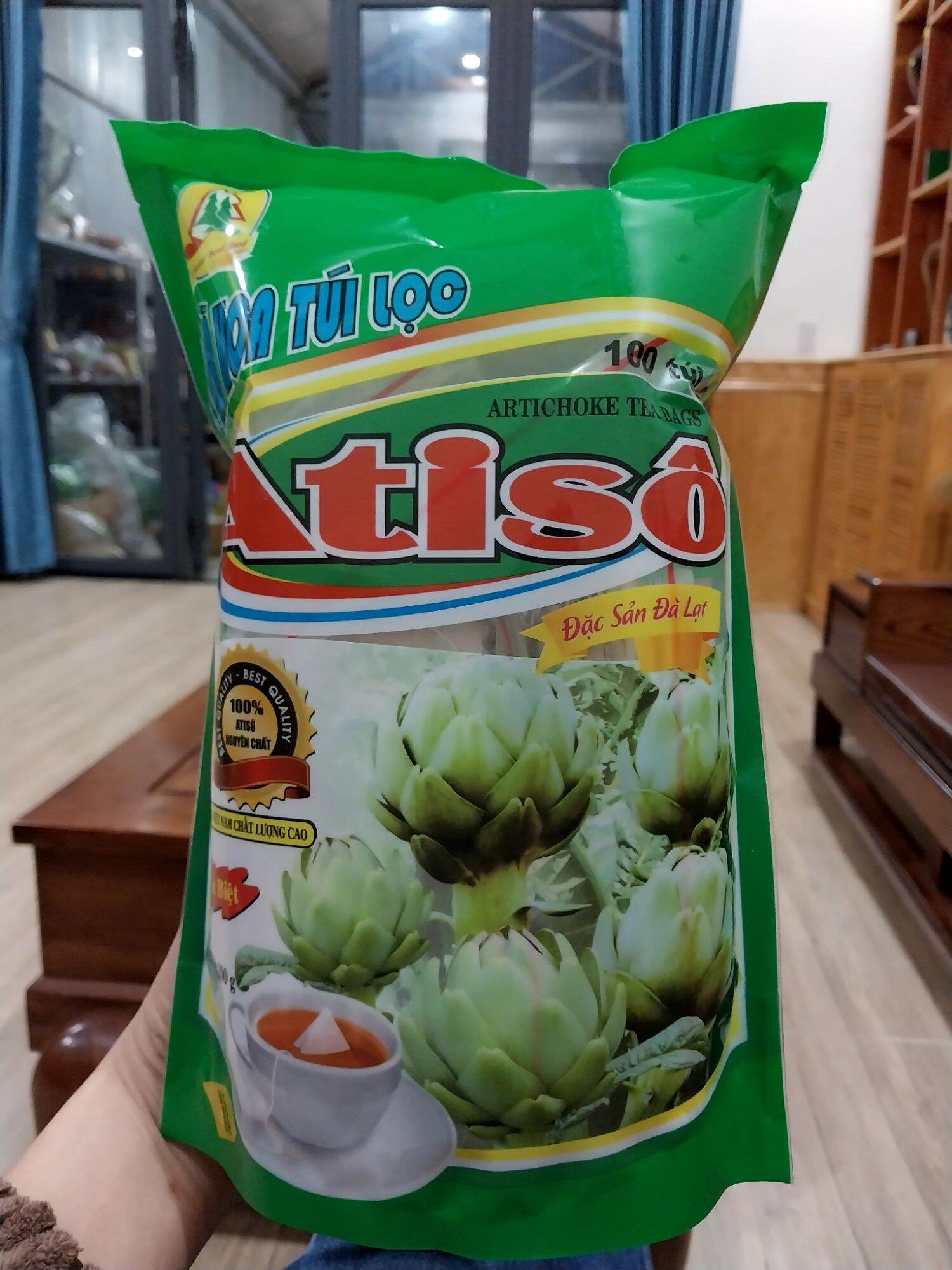 Gói 200gr(100 túi lọc) trà atiso nguyên chất Đà Lạt