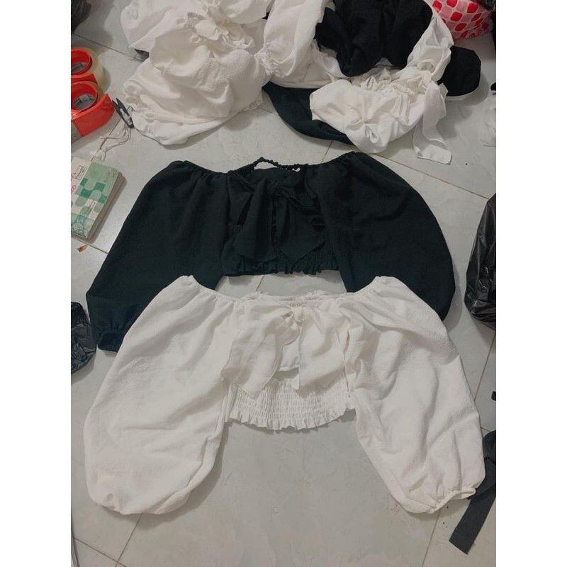 🎀 Áo TAY PHỒNG HỞ LƯNG CỘT NƠ Chất Vải Xốp