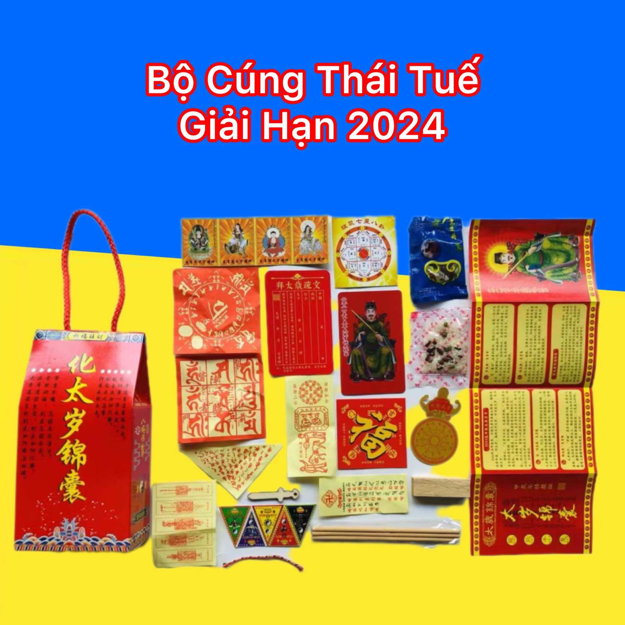 Bộ cúng Thái tuế giải hạn tam tai năm 2024 mới nhất tặng kèm hướng dẫn chi tiết