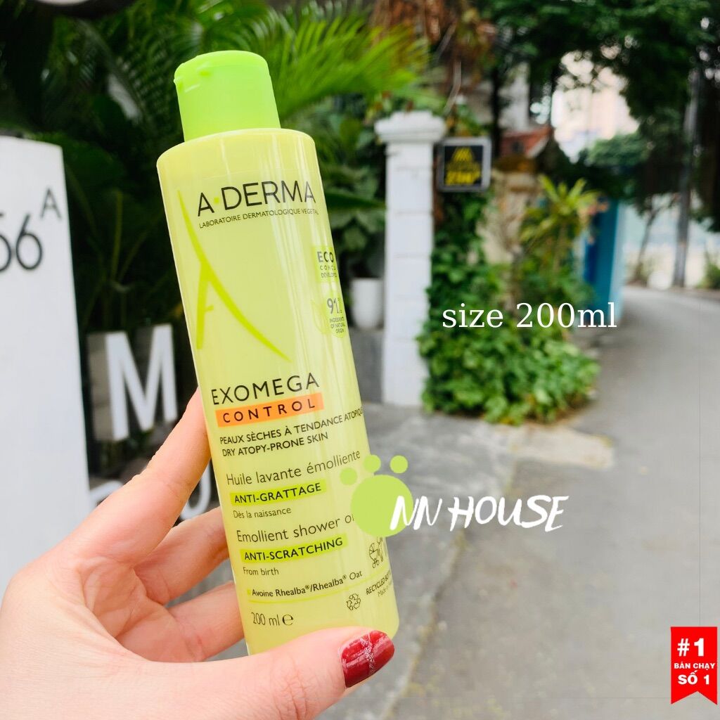 Dầu tắm Aderma Exomega 500ml cho da chàm, dị ứng, nhạy cảm, khô -  Sữa tắm Aderma Exomega Control 500ml cho bé da khô, viêm da cơ địa, da nhậy cảm, chàm sữa, chàm cơ địa Aderma - sữa tắm gội cho bé, sữa tắm gội cho trẻ sơ sinh da nhạy cảm - NN HOUSE