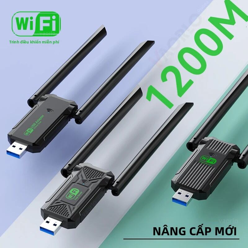 VAORLO Băng Tần Kép 1200Mbps WiFi USB Adapter 2.4G + 5GHz Card Mạng Không Dây USB3.0 Wi-Fi Tốc Độ Cao Dongle Đầu Thu Cho PC/Laptop