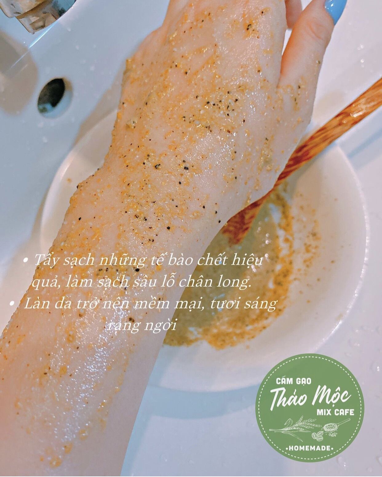 Cám gạo thảo mộc mix cafe - túi 1kg