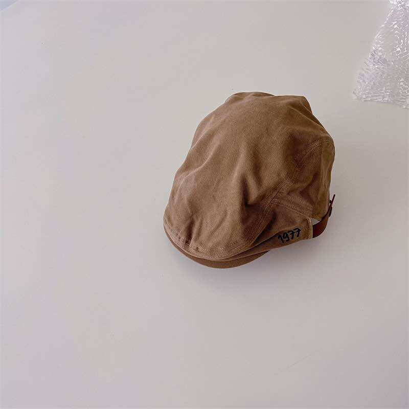 Mũ beret vải kaki style retro cho bé (52cm)