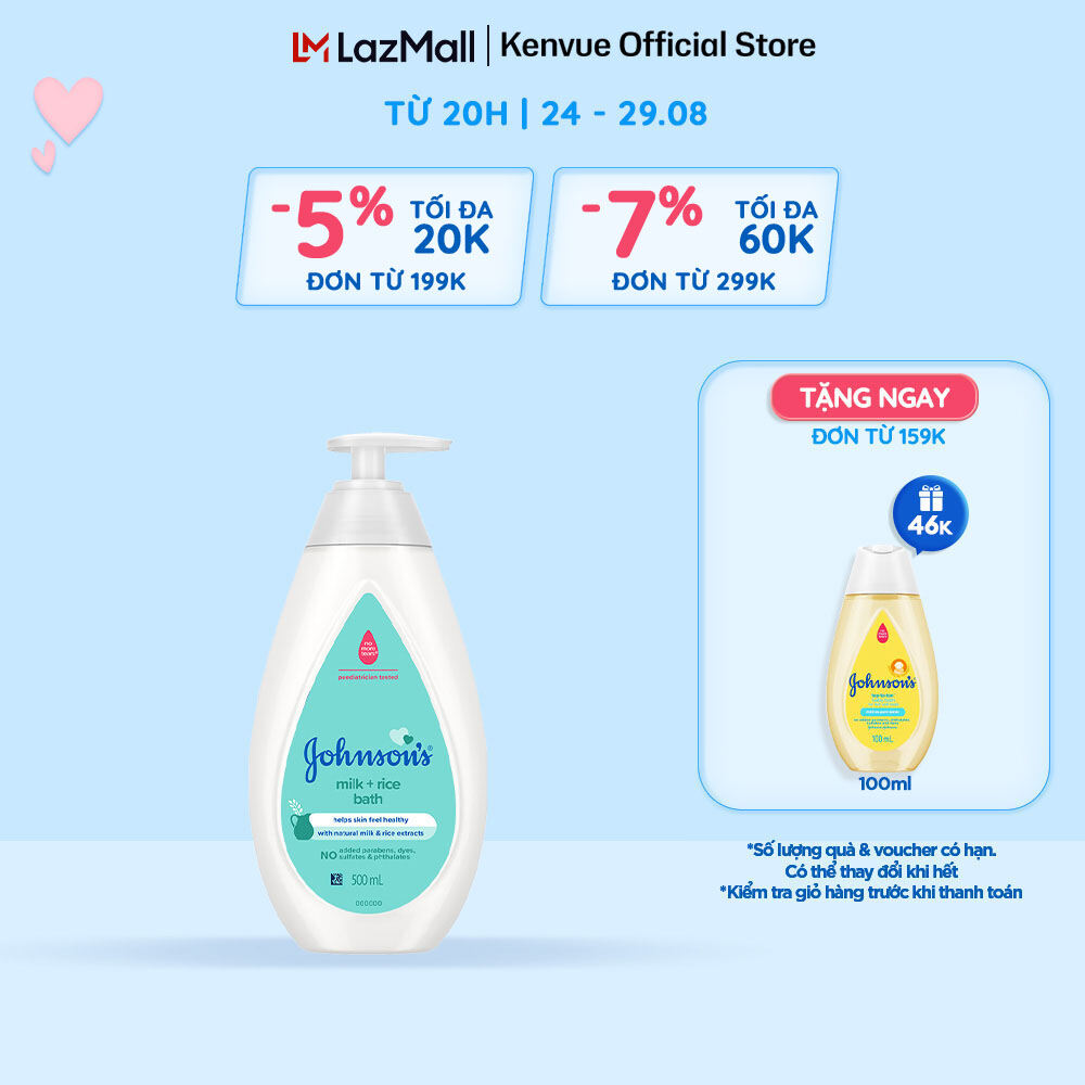 Sữa tắm chứa sữa và gạo Johnson's 500ml