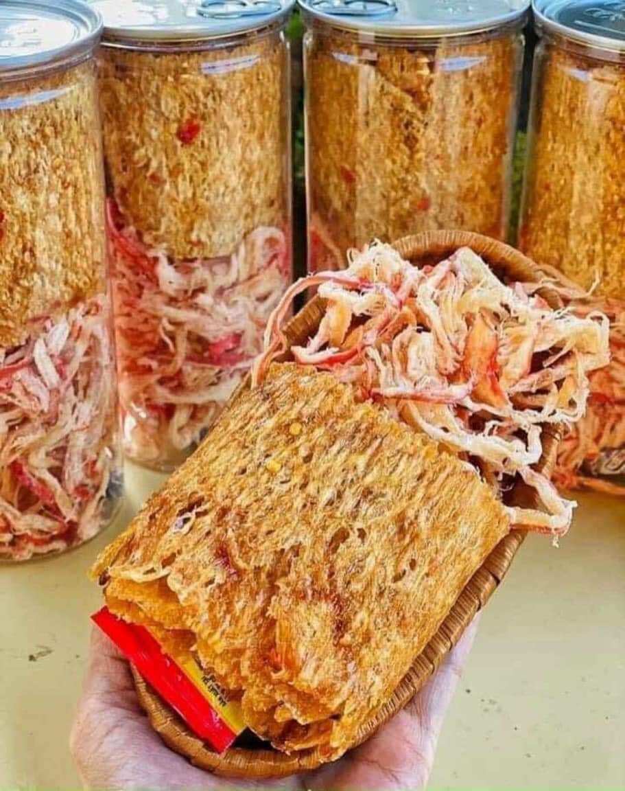 Combo 2 hũ - Mực xé sợi hấp nước dừa và mực ép tẩm gia vị - Mỗi hũ 200g