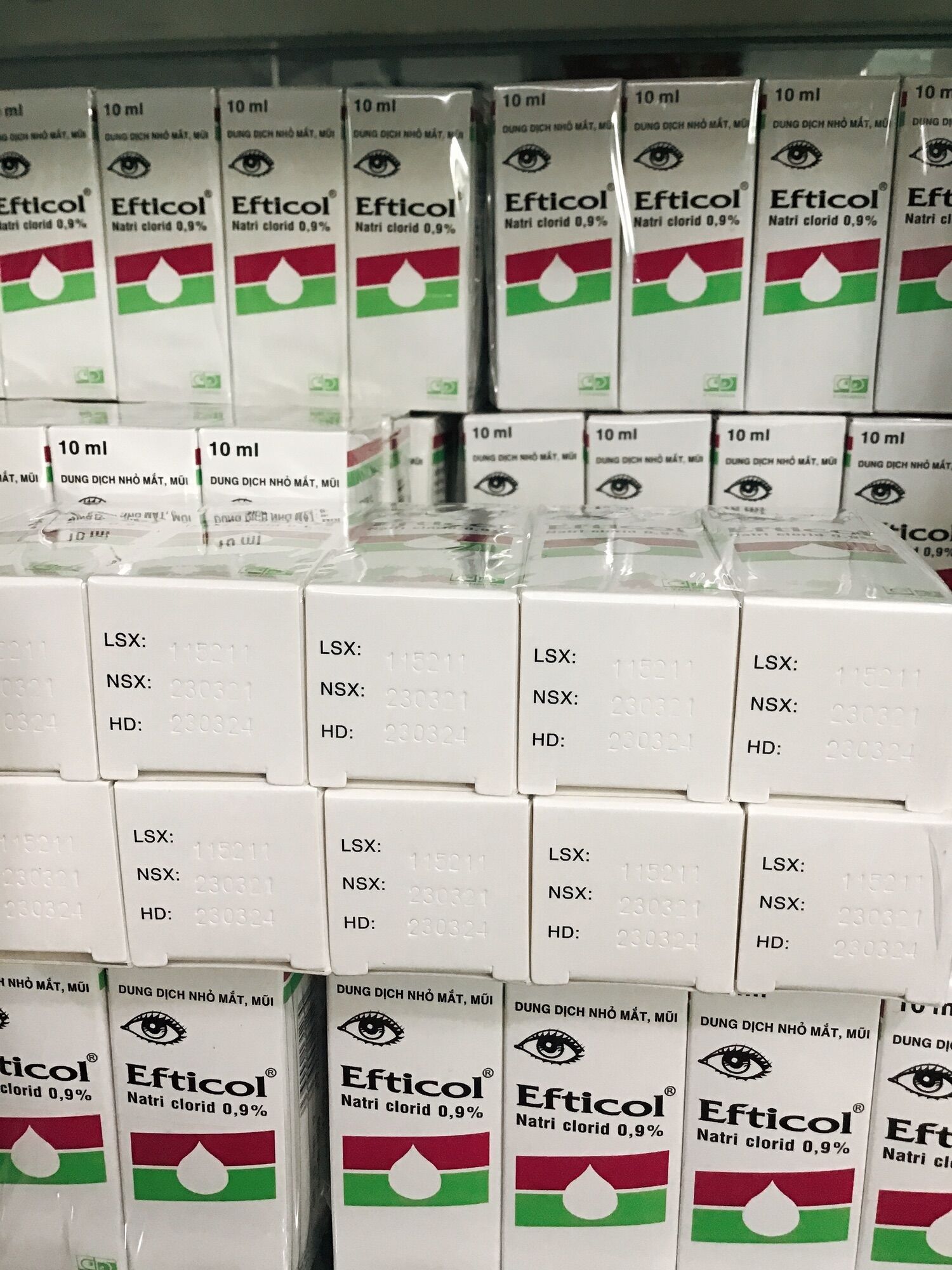 Dung dịch nhỏ mắt mũi EFTICOL (1 lốc 10chai) nước muối nacl