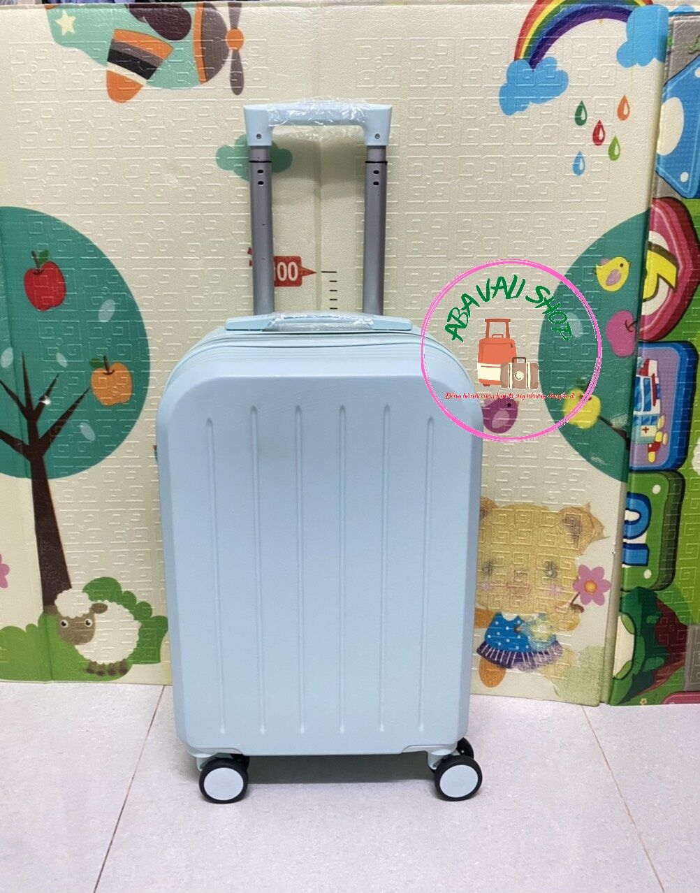 Vali kéo tay nhựa du lịch kéo tay 20inch màu xanh bạc hà(bảo hành 12 tháng )