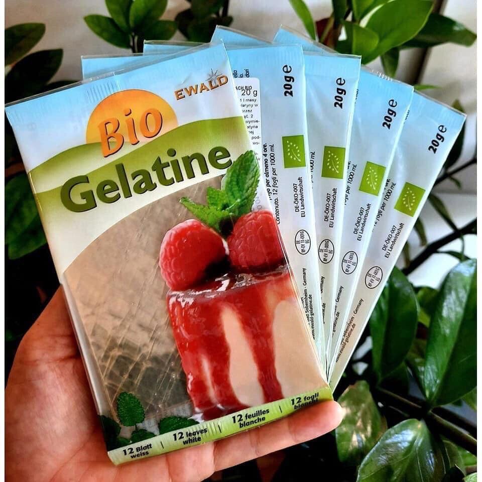 Gelatin Hữu Cơ Bio Dạng Lá 20g 12 miếng