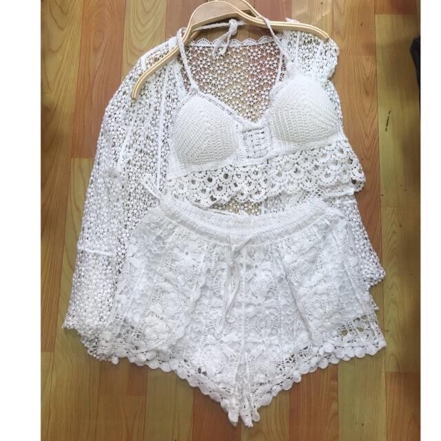 Bộ bơi bikini ren đi biển 3 món sang chảnh( có bán rời)