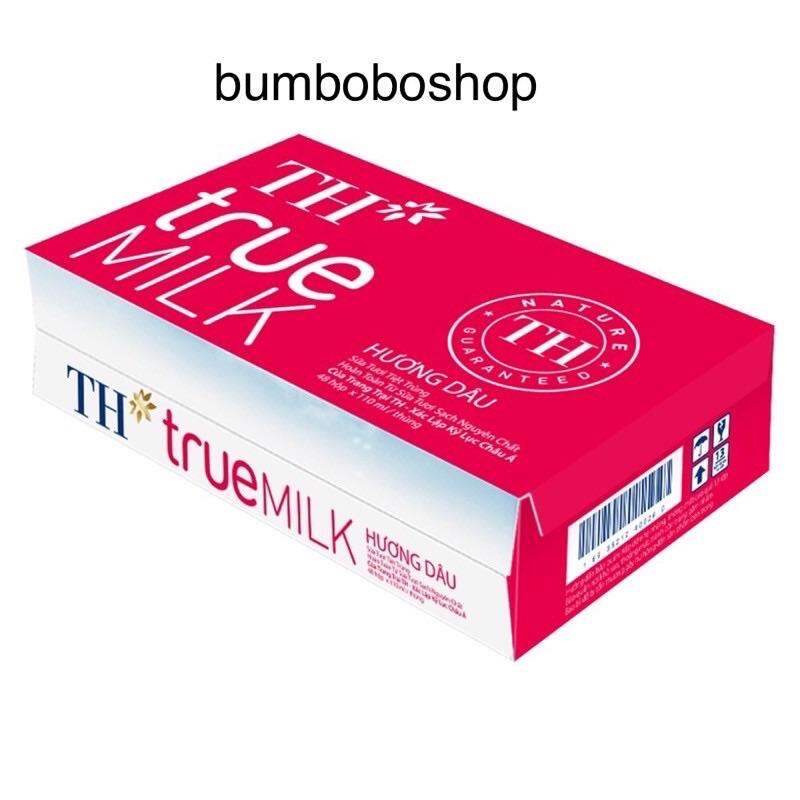 thùng 48 hộp sữa tươi TH TRUE MILK vị dâu (110ml/hộp)