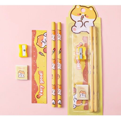 [QUÀ TẶNG] Bộ 5 món dụng cụ học tập dễ thương