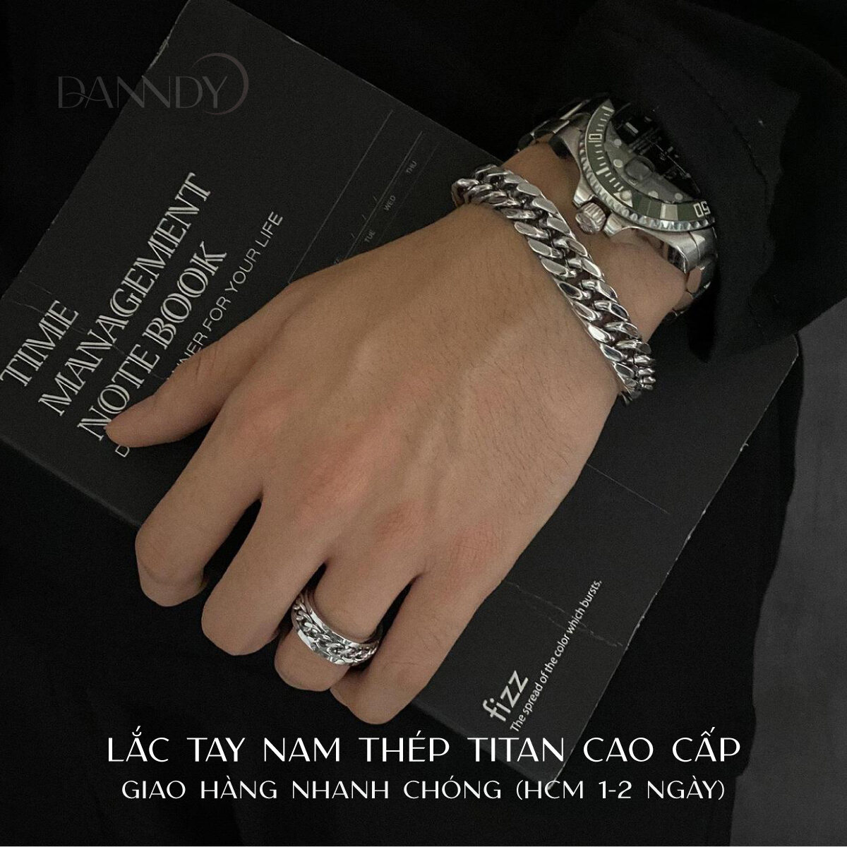 HOÀN TIỀN 15% - Lắc tay nam thép titan không gỉ vòng tay nam đẹp ngầu cá tính vòng đeo tay nam titannium cao cấp | Dandy
