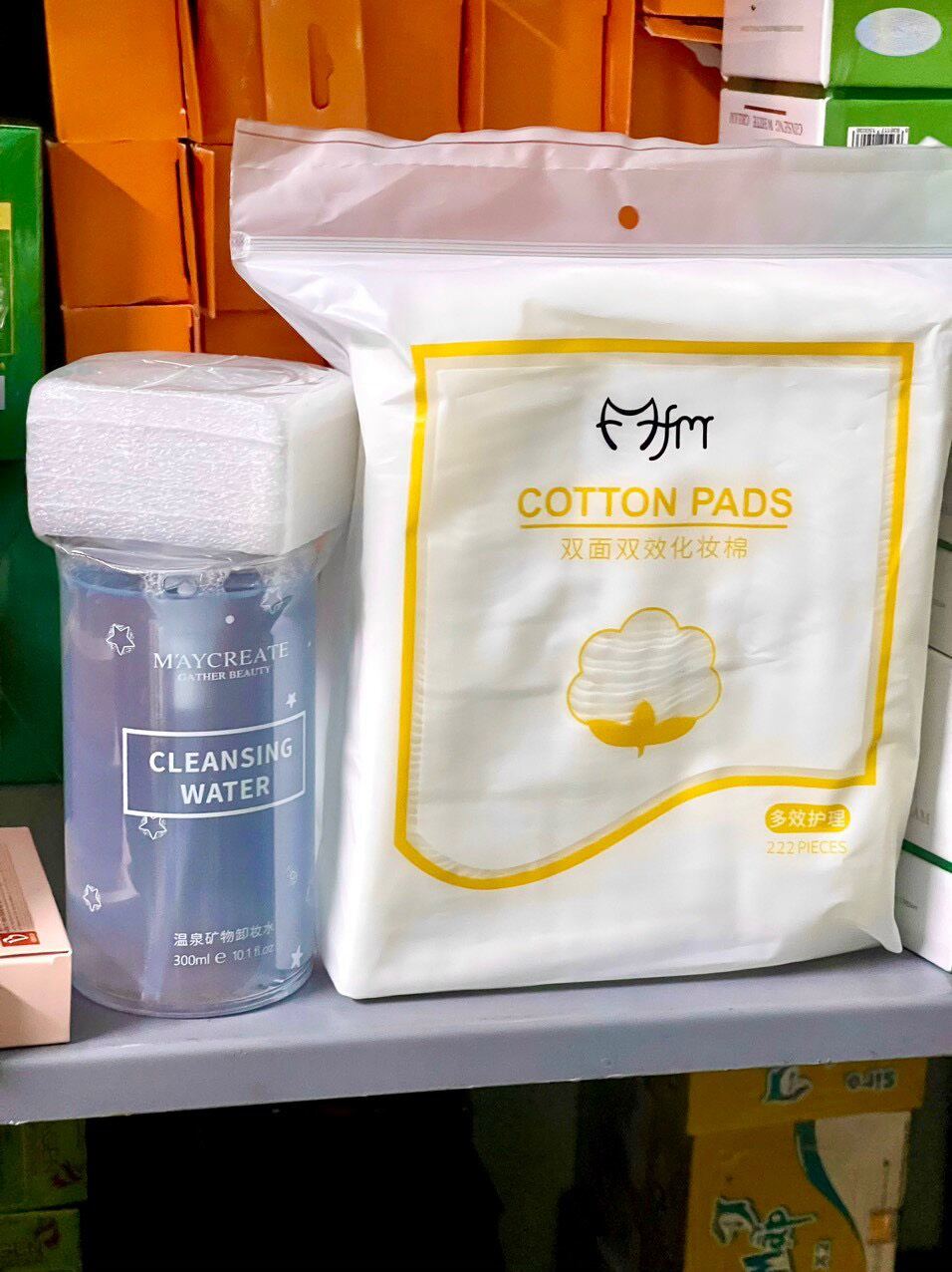 Combo nước tẩy trang và bông tẩy