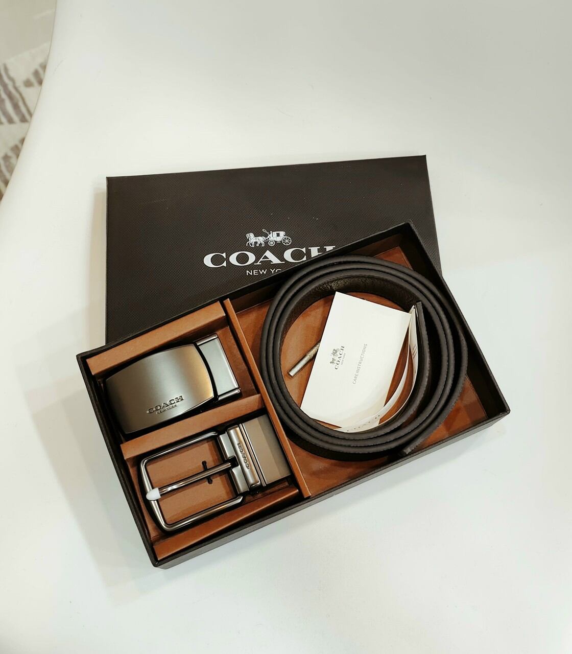 New co**ach belt for men da thật sang trọng