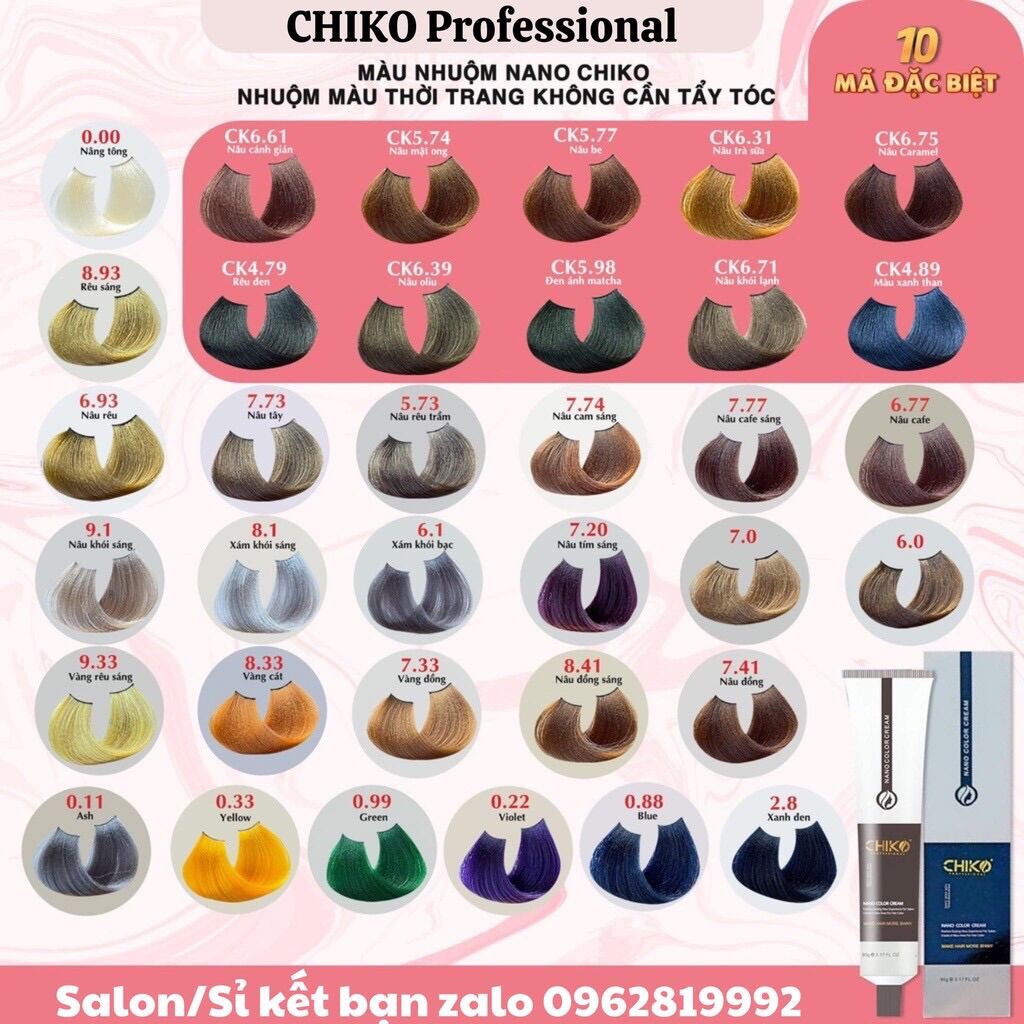 Thuốc nhuộm tóc Chiko màu thời trang không tẩy tóc