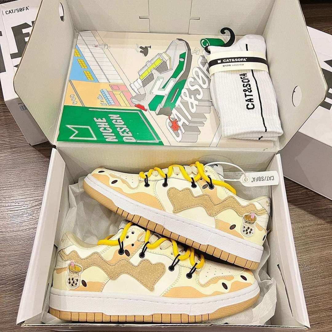 Chính Hãng Giày Cat & Sofa Dunk Trà Sữa