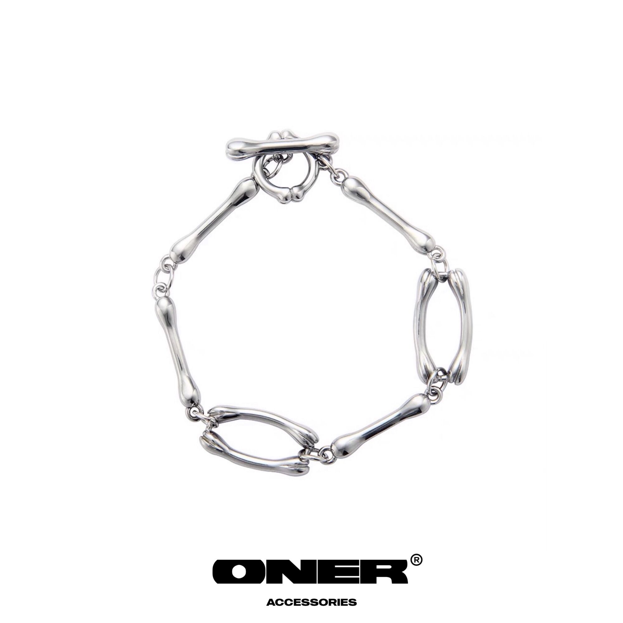 Vòng tay ONER Thép Titan ( không gỉ ) "Bones Bracelet"