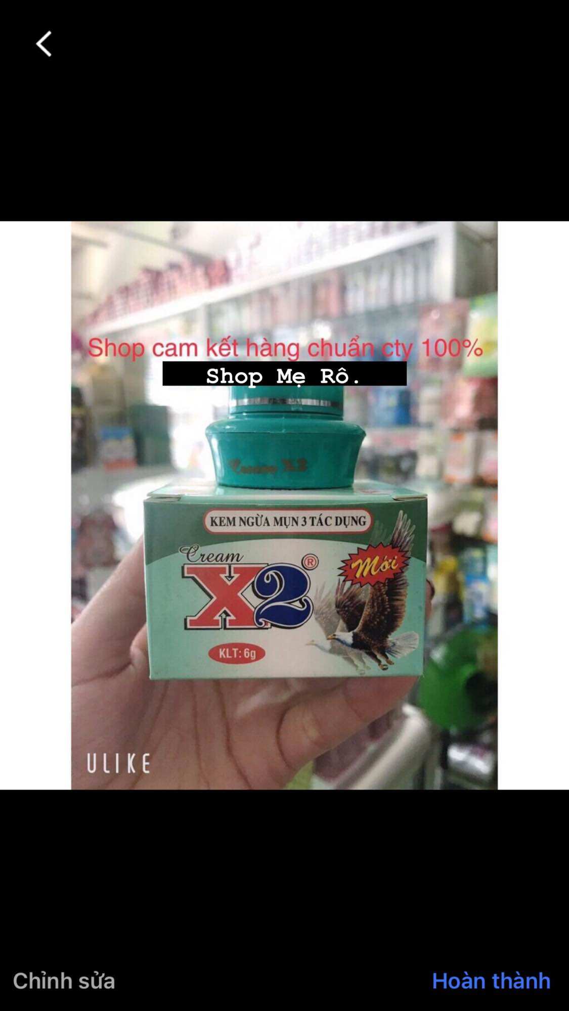 Hủ kem x2 hết mụn 3 tác dụng hủ 6g
