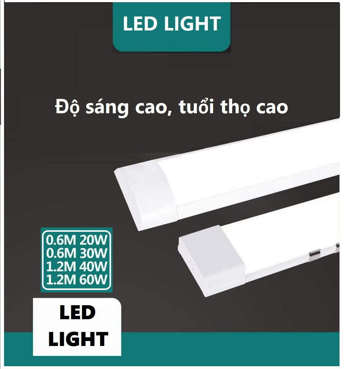 Combo 3 tuýp led bán nguyệt,vuông