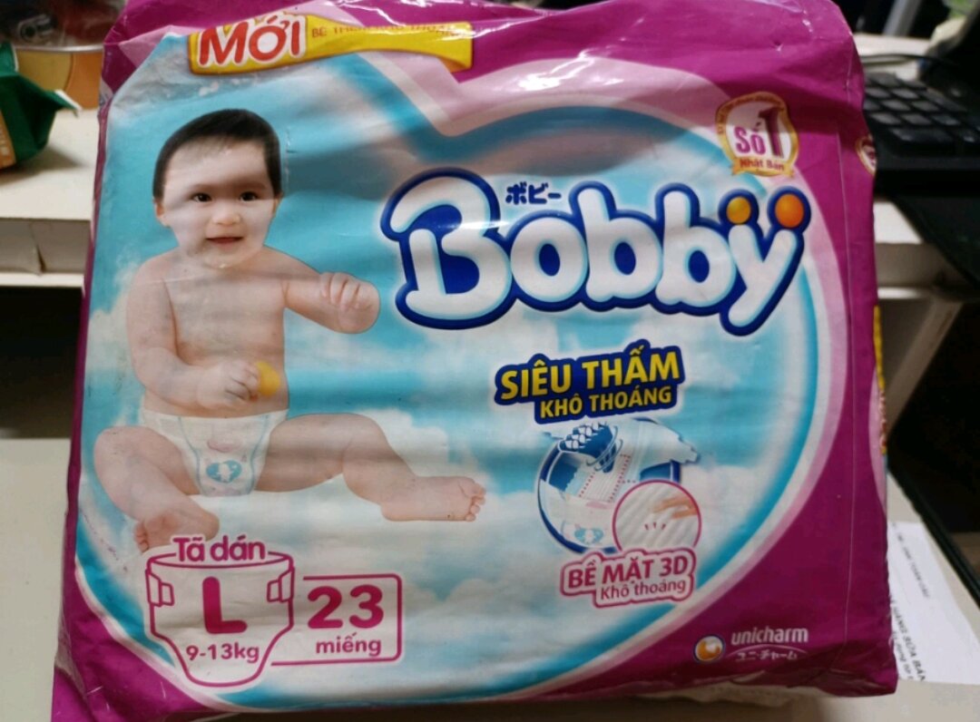 23 miếng tã dán bobby size L ( 9-13kg )
